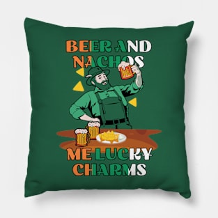 Beer and Nachos Me Lucky Charms Pillow