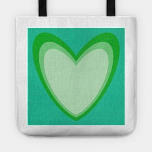 Linen textured heart green Tote