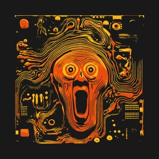 Artificial Munch's The Solid Scream Circuit Board Chip Diagram T-Shirt