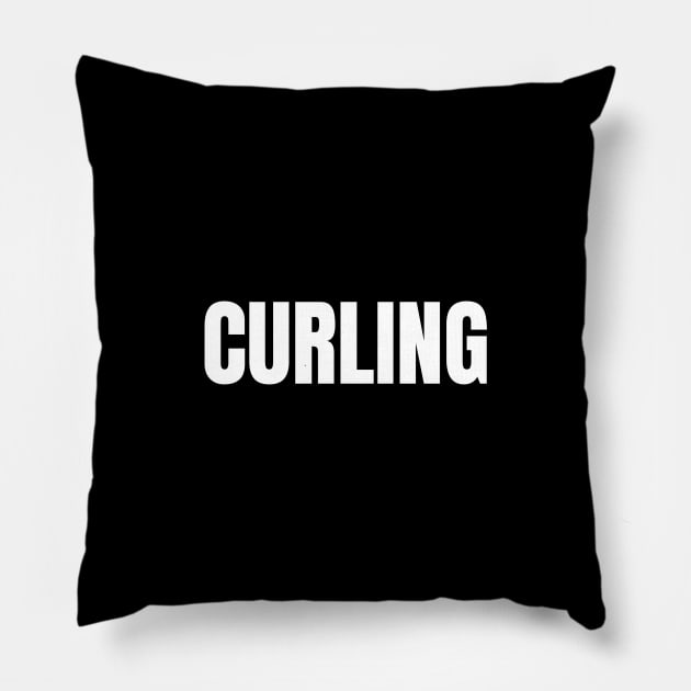 Curling Word - Simple Bold Text Pillow by SpHu24