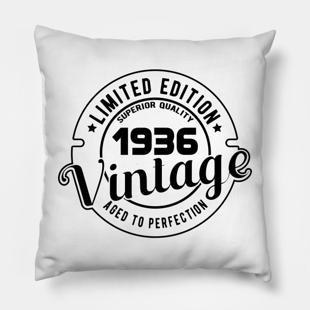 1936 VINTAGE - BIRTHDAY GIFT Pillow by KC Happy Shop