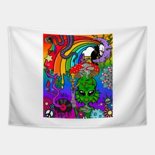 Trippy drippy alien high Tapestry