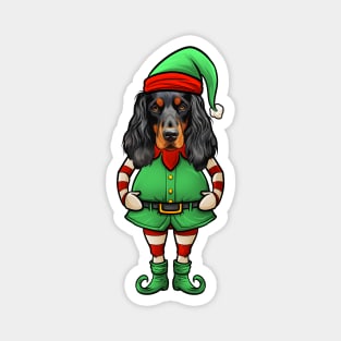 Funny Christmas Elf Gordon Setter Dog Magnet