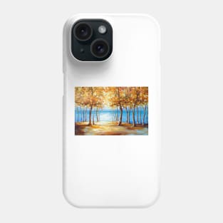 Autumn dawn on the bank of the river Phone Case