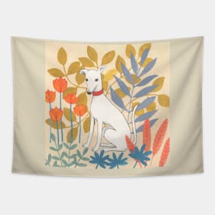 Lurcher in a garden Tapestry