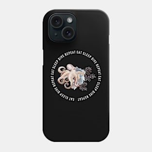 eat sleep dive repeat Phone Case