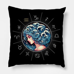 ZODIAC Aquarius - Astrological AQUARIUS - AQUARIUS - ZODIAC sign - Van Gogh style - 5 Pillow