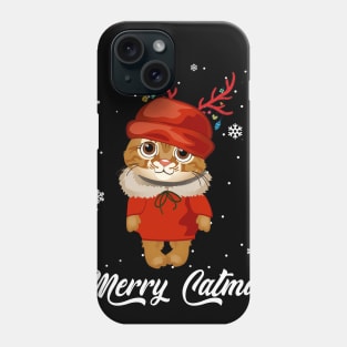 Merry Catmas T-Shirt Meowvy Christmas Phone Case