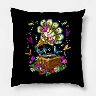 Psychedelic Peacock Gramophone Pillow