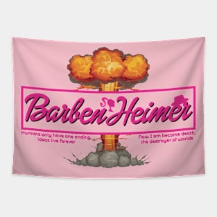 Barbie X Oppenheimer Nuclear With Amazing Quote Tapestry