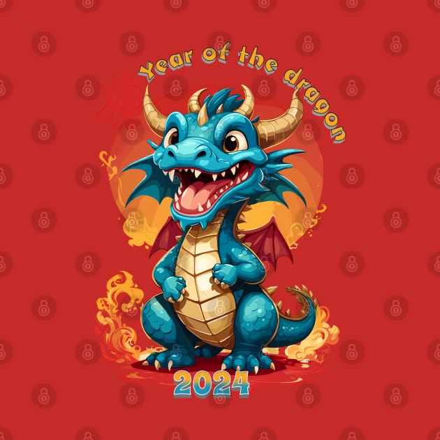 Chinese new year of the dragon 2024 by BrisaArtPrints