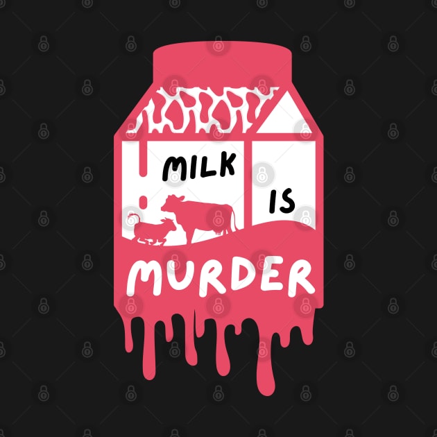 Milk is Murder Dairy is Scary Vegan Pun by veganspace