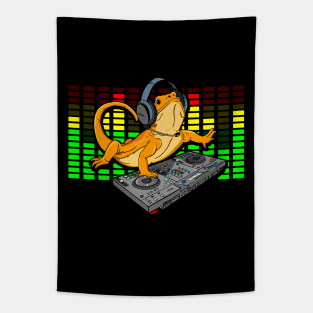 Bearded Dragon DJ Gift Djing Tapestry