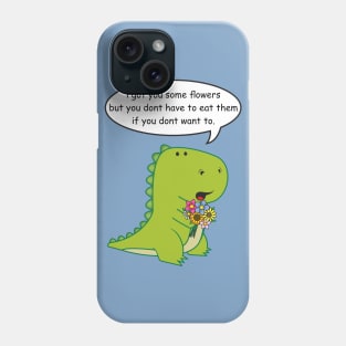 Little Dinosaur with Flowers Phone Case