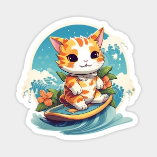 Surf Tiger Kitty Magnet