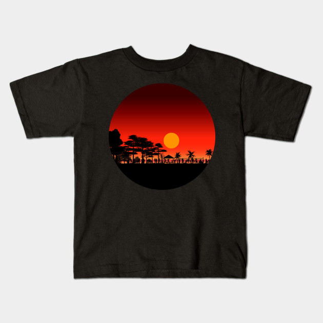 Sunset Landscape Beach Landscape Painting Kids T Shirt Teepublic