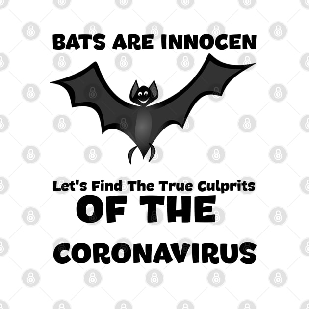 Bats are innocent, let's find the true culprits of the coronavirus Quarantine T-Shirts, coronavirus sticker by design-line