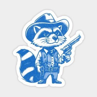 Sheriff Raccoon in Blue - Wild West Adventure Vintage Design Magnet