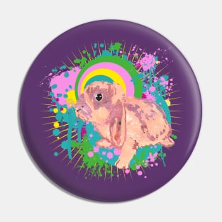 Artistic Pink Bunny Rabbit Pin