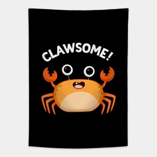 Clawsome Cute Crab Pun Tapestry