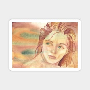 Desert, watercolor painting Magnet