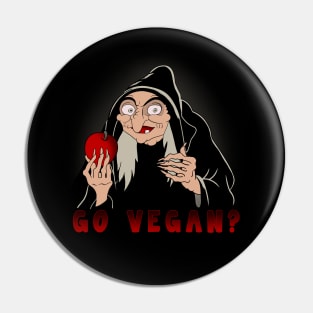 Go Vegan //Funny Vegetarian Cartoon Tee Pin