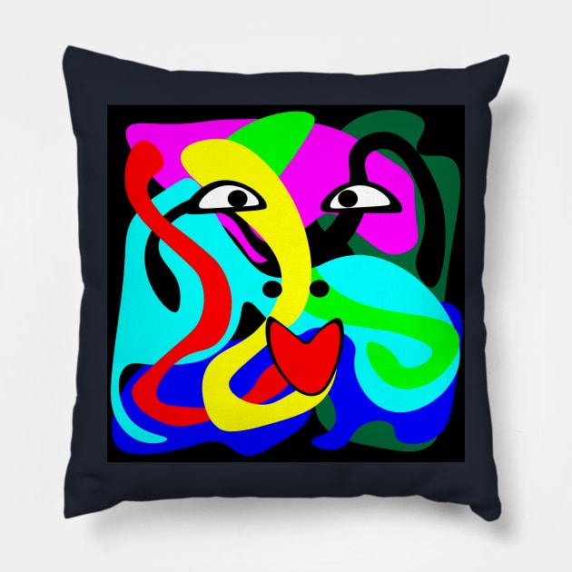 abstract face Pillow by Holisudin 