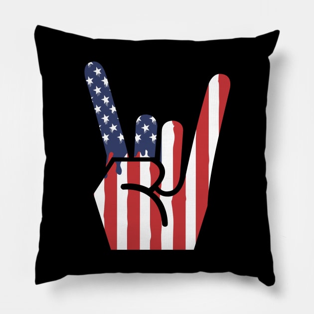 Rock on America! Pillow by richardsimpsonart