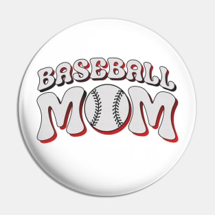 Baseball Mom Halftone Retro Pin