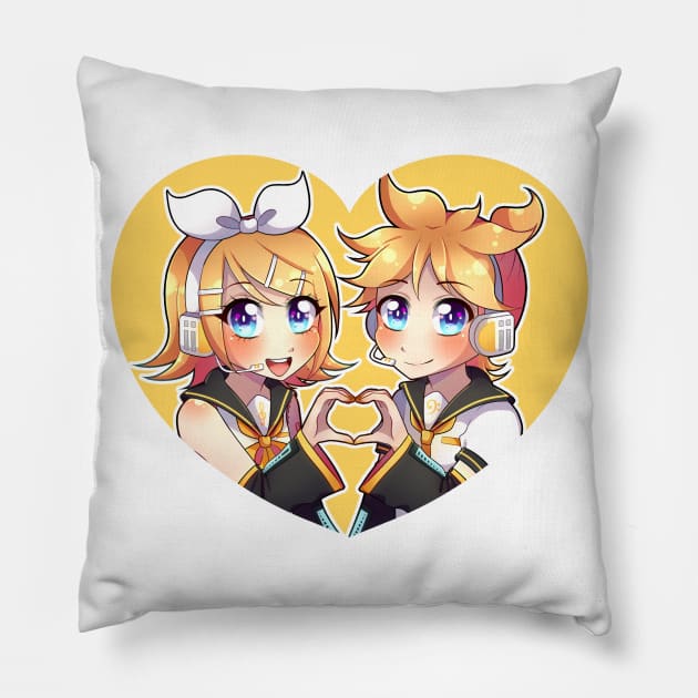 VOCALOID - Kagamine Rin and Len Heart Pillow by Nadi-chan16