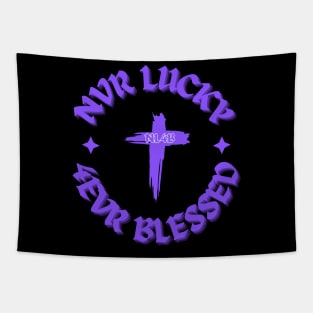 Purple Cross Never Lucky Forever Blessed Stylish Tapestry