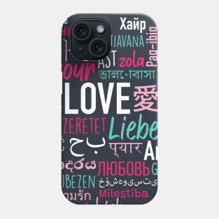 Love in Many Languages | Heart Shape Valentine's Day Phone Case