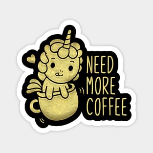 Golden Unicorn Coffee Magnet