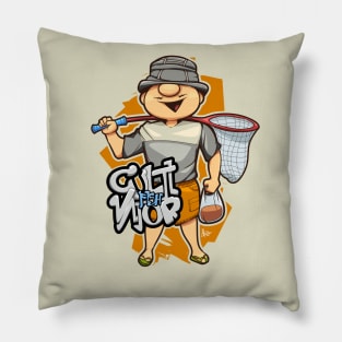 Fisherman Cartoon Character Pillow