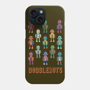 Gogglebots - Retro robot design in orange Phone Case