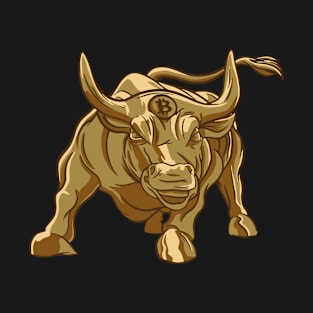 Golden Bitcoin Bull - Funny Crypto Tee T-Shirt