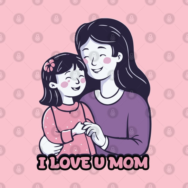 I Love U Mom - Mom Gift Idea by Trendsdk