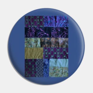 Dark blue textiles, mixed media, fiber artist Pin