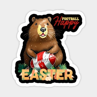 Happy easter capybara football Magnet