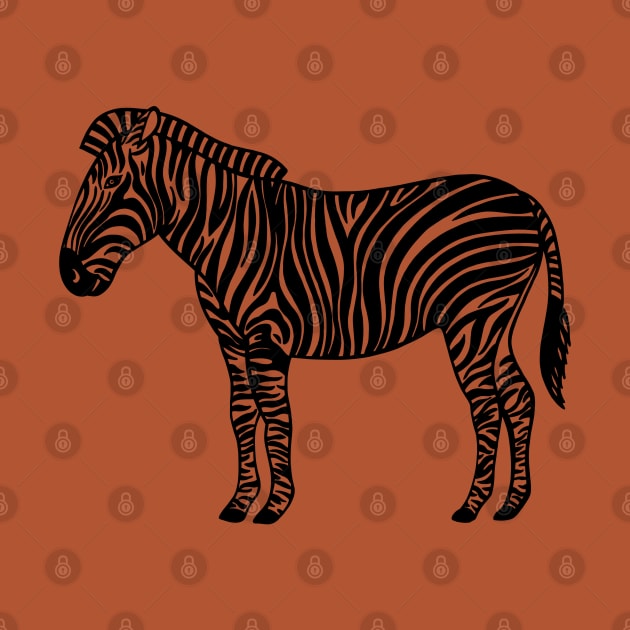 Zebra drawing - detailed hand drawn animal design by Green Paladin