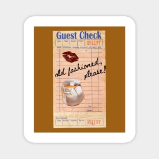 Old Fashioned Y2k Pink Guest Check Print Magnet