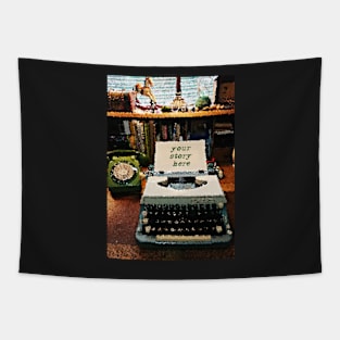 GREEN VINTAGE TYPEWRITER Tapestry