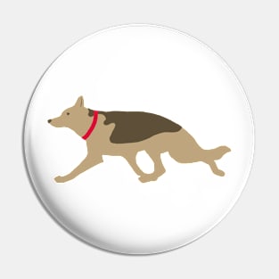 Trotting German shepherd dog Pin