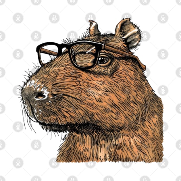 Cute Capybara Specs: The Eyewear Enthusiast Tee by Carnets de Turig