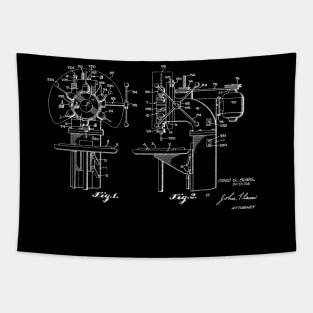 Drill Press Machine Vintage Patent Drawing Tapestry