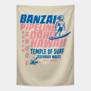 Banzai Pipeline Oahu, Hawaii Surfing Tapestry