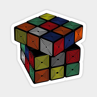 Electric Glow - Rubik's Cube Inspired Design for people who know How to Solve a Rubik's Cube Magnet