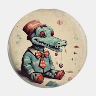 Crocodile cute retro Pin