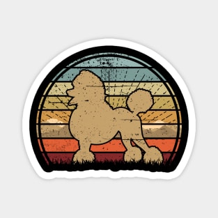 Brown Poodle Sunset Magnet