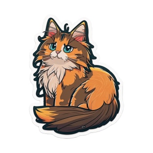 Majestic Maine Coon Cat Sticker T-Shirt